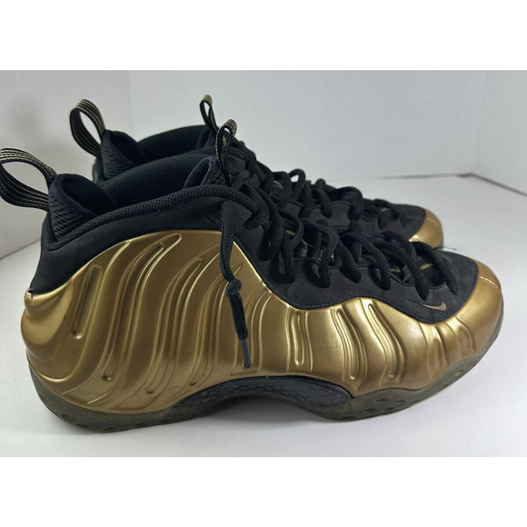 Nike Air Foamposite One Metallic Gold Black 314996-700 Men’s Size 13 *Flawed* - Picture 5 of 16